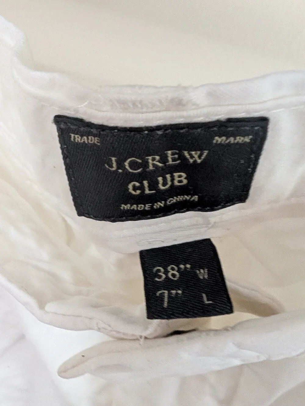 Men's J.Crew White Chino Shorts, Size 38